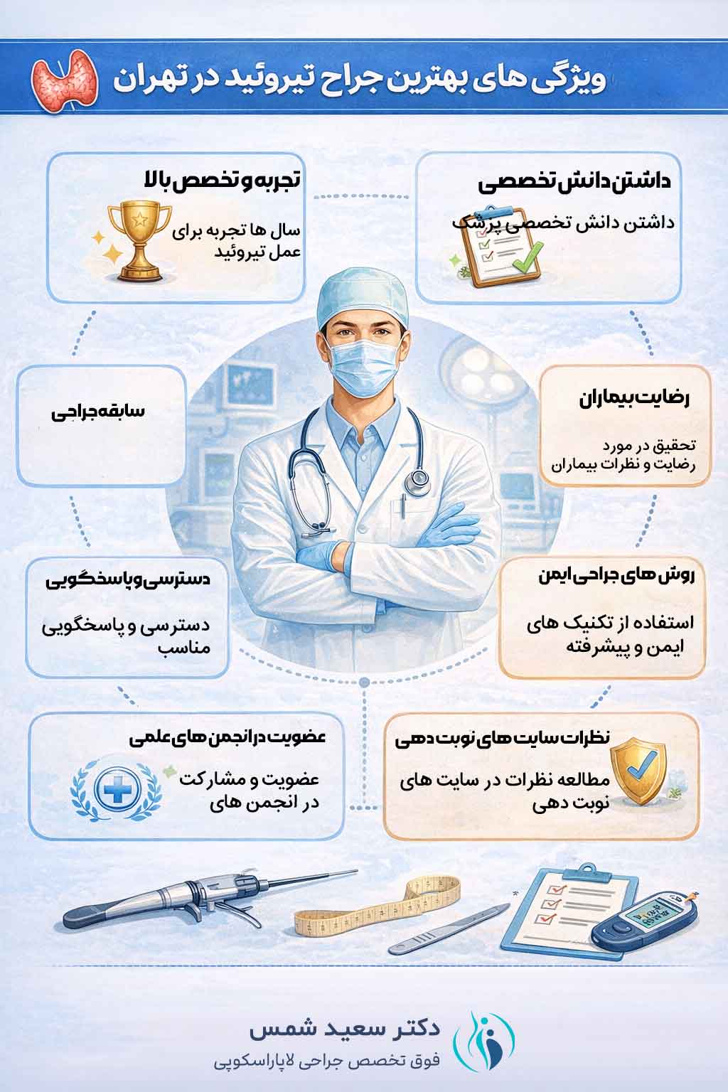 ویژگی بهترین جراح تیروئيد در تهران